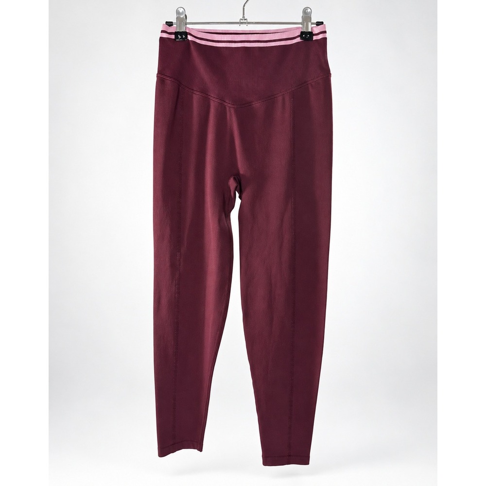 PINK Victoria's Secret Seamless High Rise Leggings Burgundy M Short 23"